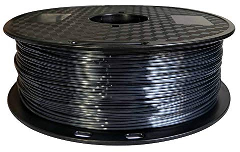 3D Filament 1,75 mm Polymer Silk silber 1000g 1kg 3D Druck (Schwarz)
