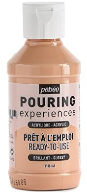 Pébéo Pouring Expériences-Peinture Acrylique Pré-mélangée Prête à l'emploi-Idéal pour Fluid Art, Rose, 118 ml