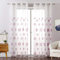 MIULEE Vorhänge mit Florales Stickerei, Gardinen Weiß mit Rosa Muste für Wohnzimmer, Schlafzimmer Vorhang Transparent mit Ösen, 2er Set Voile Blumen Durchsichtig Vorhänge, Jeder H 215 X B 140cm