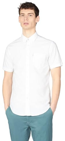 Ben Sherman Mens Oxford White Casual Button Up Shirt
