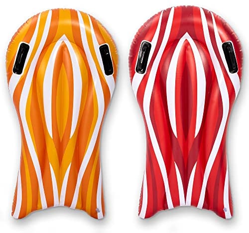 JOYIN 2 Stück Aufblasbare Boogie-Boards für Schwimmen, Kinderschwimmbecken, Schwimmen Lernen Wasserbretter, Bodyboard Kinder, Luftmatratze Wasser Kinder, Surfbrett aufblasbar