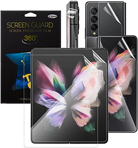 Qoosea 2 Sets Protection d'Écran pour Samsung Galaxy Z Fold 3 5G 2021, HD Flexible Anti-Rayure en Hydrogel Film Écran Protecteur[Couverture Complète]