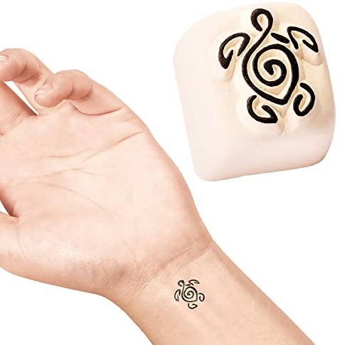 LaDot Tattoo für Kinder und Erwachsene, temporäre hautfreundliche fake Tattoos, Tattoo-Stempel ohne Nadeln für Körper und Arm, wasserfest, Keramikstempel Schildkröte
