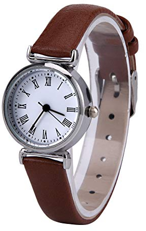 YUYTE Damen Minimalistische Schlanke Lässige Quarzuhr, Exquisite Kleine Einfache Mode-Kleideruhr Retro-Leder-Mini-Armbanduhr(05)