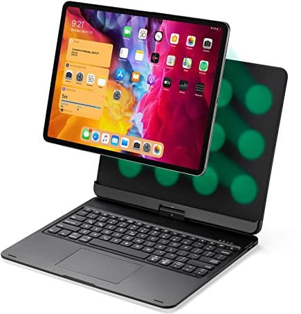 YEEHi Magnetic Keyboard for iPad Pro 12.9 inch 6th Generation 2022, iPad Pro 12.9 5th 4th 3rd Touchpad Keyboard Case 360 ° Rotation Foldable Backlit Keyboard with Trackpad (Black)