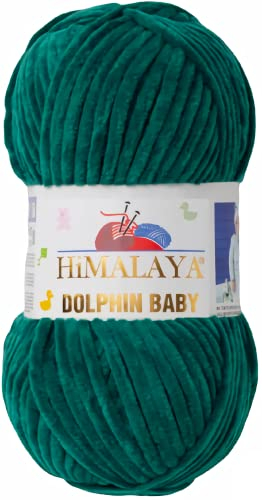 Strickfein Himalaya Dolphin Baby Wolle Garn Baumwolle Strickwolle zum Stricken häkeln (80331 Smaragd Grün)