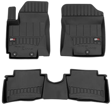 Fußmatten Gummimatten kompatibel mit Hyundai i20 I 2008-2014 OMAC Premium 3D Schwarz TPE Gummi
