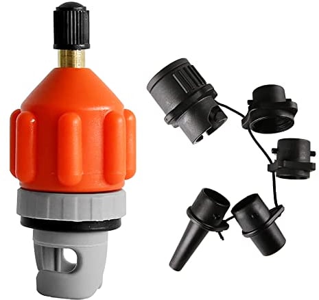 JOIBA Pumpenadapter für Schlauchboot, Kompressor-Luftventil-Konverter, Multifunktions-SUP-Ventiladapter-Aufsatz mit 1 Luftventildüsen für Schlauchboote/Stand Up Paddle Boards und Kajaks(Orange)