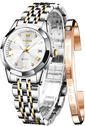 OLEVS Armbanduhr OLS-FR-G6638, weiß, 2 Stück