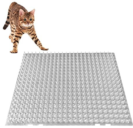 MOHTA Cat Scat Mat with Spikes Indoor Outdoor - 6 Pcs/8 Pcs/10 Pcs/12 Pcs/20 Pcs/40 Pcs Transparent Cat Deterrent Mat, Furniture Car Cat Repellent (Size : 4 pcs)