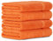 Luckytowel 4er Duschtuch Set 100% Baumwolle, 70x140cm Handtücher, 4er Pack Badetuch Orange
