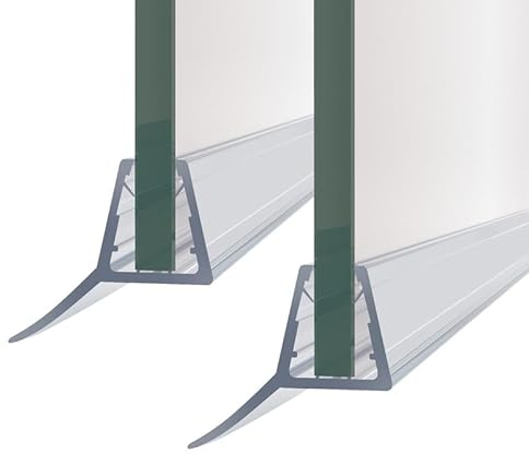 Ersatz Dusche Dichtung 100cm 2 Stück Schwarz Wasserabweiser Transparent Duschdichtung für 4mm/ 5mm/ 6mm Duschtüren Duschtür, Wasserabweisprofil Spritzschutz Gummilippe für Duschwand Glastür