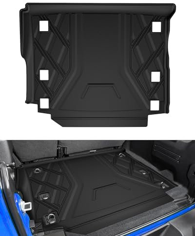 Kofferraummatte passend für Jeep Wrangler JL 4 x 4 mit OEM-Subwoofer, Allwetterschutz, Kofferraummatte, strapazierfähig, wasserdicht, geruchlos, langlebig, passend für Wrangler JL 4-Türer, Nicht