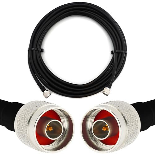 RANGEFUL 2m N Stecker auf N Stecker Koaxialkabel — Vollkupfer HF400 Flexibles Verlängerungskoax 50 Ohm (LMR400 UF UltraFlex Äquivalent) — für WiFi LTE GSM 4G 5G 6G Mobile WLAN Router Antenne