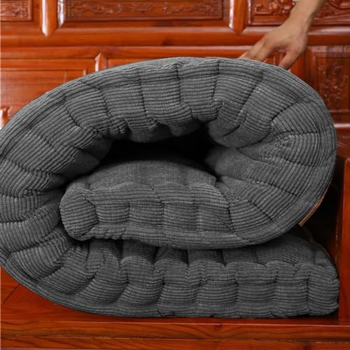 BoruisXSW Dicke Baumwolle, 8 cm, 2-/3-Sitzer, flauschiges Bankkissen, Samt, Matratze, Sofakissen, Matte für Zuhause/Boden/Terrasse/Schaukel (40 x 40 cm, Dunkelgrau)