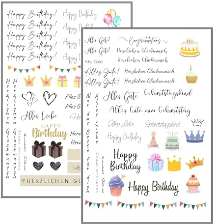 MilaBoo® Kerzentattoos Geburtstag I DIY Aufkleber für besondere Anlässe, einfache Anwendung, vielseitig einsetzbar (Geburtstag)