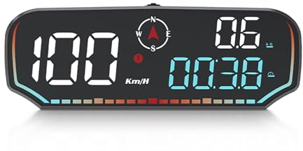 AMROOLOO GPS Speedometer, Car Head up Display, KM/H and MPH, Digital Speedometer Car MPH, with Speeding Reminder and Fatigue Driving Reminder, Suitable for All Cars