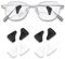 UBRAVE Dreieck Non-Slip Glasses Ear Hooks,Glasses Temple Cover, Comfort Silicone Glasses Holder for Running, Sports, Camping, Learning to Read (2 schwarz, 2 Transparent weiß)