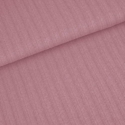 Bio Organic Leinenstrick Baumwollstoff ab 0,5x1,5m Leinen-Stoff Baumwolle Meterware, Farbe:altrosa