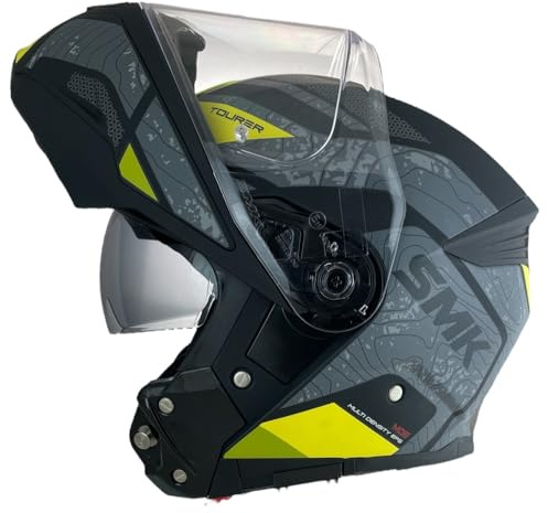 Gullwing Navigator Modularhelm, schwarz, gelb und grau, Zulassung 22.06, mit Doppelvisier, P/J (M 57/58)