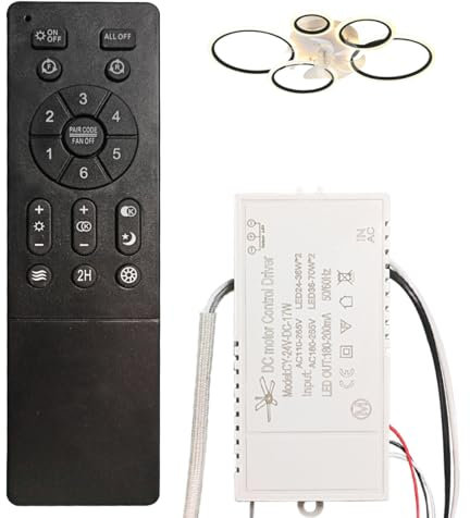 Treiber und Fernbedienungszubehör für Ventilatorleuchten, Steuergeräte für Ventilator-Deckenleuchten, Vorschaltgeräte für Ventilator-Pendelleuchten, mit einstellbarer Lichtfarbe, Farbtemperaturregelun