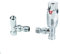 Thermostatic Radiator Valves Brass Polished Chrome Angled TRV Set Lockshield 1/2 x 15mm Manual Rotary Knob 6-28 Degrees Temperature Range 10 Year Guarantee