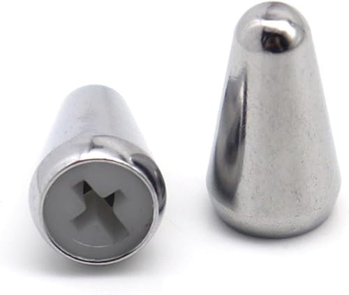 Gitarren-5-Wege-Tonabnehmer-Schalterspitze, Metall-Schalterkappe, Schalter für Stratocaster Tele (Chrom), 2 Stück