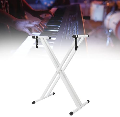 X Frame Keyboard Stand Adjustable Double Braced X Style Digital Piano Stand with Locking Straps, Stability & Portability for 54-88 Keys Electronic Piano, Keyboard
