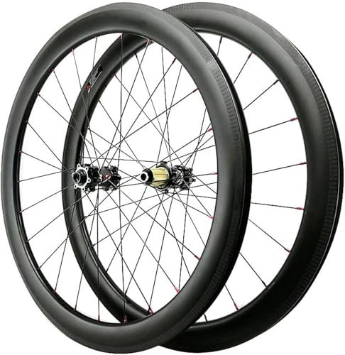700c 29 Zoll Rennrad Carbon Laufradsatz Fahrradfelge V/Scheibenbremsräder Steckachsen-Laufradsatz 24-Loch-Nabe for 7-12-Gang-Kassette(55mm_700c)