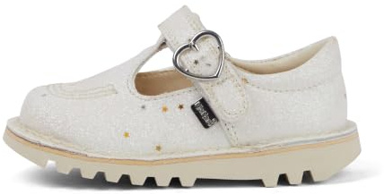 Kickers Unisex Kids Kick T Bar Glitter Textile Shoes,