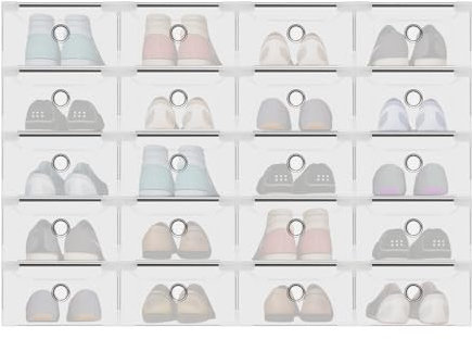 WDRENTOOL Transparent Schuhkarton Schuhbox Schuhaufbewahrung Stapelbox Schublade 20 Set für Schuhe Spielwaren Kleidung Lebensmittelgeschäfte