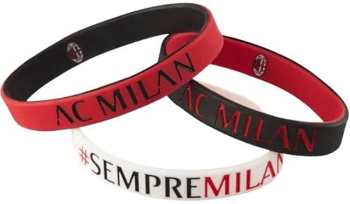 Generico Tris Braccialetti Bracciali in Silicone per AC MILAN Rossoneri Diavolo Curva Sud Milano Prodotto Ufficiale