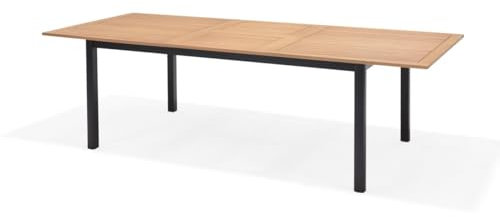 Primaster Gartentisch Vasto 180 x 100 cm ausziehbar bis 2,40 m Eukalyptusholz/Aluminium Esstisch