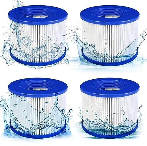 JEFFEL Infinite Spa Filter zum Schrauben, für Spa Ersatz Hot Tub, aufblasbar, ohne Schrauben, 75 x 100 mm, Filterkartusche für Spa, kompatibel mit Cosy Spa, Clever Spa und Plus (SPA-4PCS)