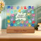 Transparent Gift Placa Personalizada con Manos de Colores, Nombres y Texto. Regalos Originales para Profesores y Profesoras. Regalo Fin de Curso para Mujer y Hombre. Detalle Decorativo Personalizado.