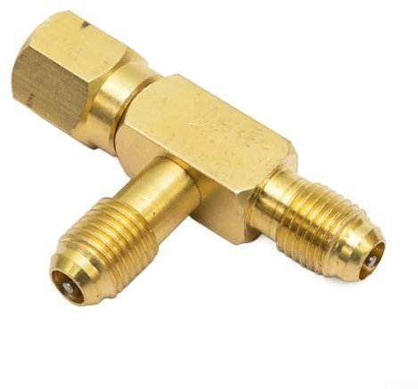 Jonikuper Schnellkupplung, T-Adapter, professioneller HVAC-T-Adapter, 1/4 Zoll SAE Flare Fitting mit Spule, Druckminderer für Vakuummesser, Krümmerwerkzeuge