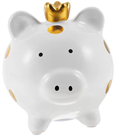 Toddmomy Keramik Sparschwein Cartoon Design Klein Münzbox Spardose Für Junge Mädchen Geldbehälter Schreibtisch Dekoration Mit Abnehmbarem Gummistopfen