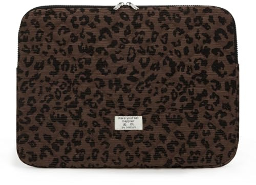 SDSFGX Leopard Laptop Sleeve 13-15 Inch Quilted Padded Protective Case for MacBook Pro/Air Trendy Universal Laptop Sleeve