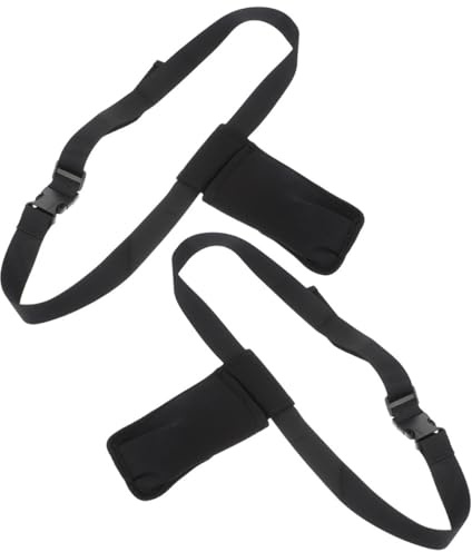 GLEAVI Paquet Banane pour Masseur Réglable 2 Pièces, Pochette de Taille Noire en Tissu Résistant, Paquet de Rangement pour Flacons D’huiles Essentielles, Support Pratique pour Usage