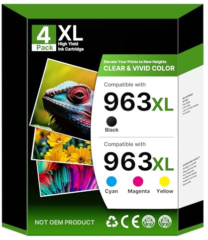 NewLift 963XL Multipack Patronen Kompatibel für HP 963XL 963 Druckerpatronen Kompatibel für HP officejet Pro 9010 9012,9020 9022 9014 9015 9016 9018 (4er-Pack)