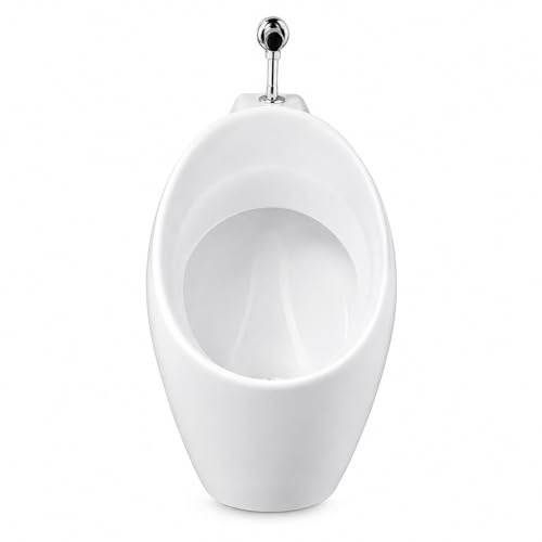 MAGIC SELECT Urinario de Pared Cerámico Blanco 340 x 320 x 620 mm | Orinal Masculino Mural Compacto, Con Kit de Instalación y Desagüe, 340 x 320 x 620 mm, Para Baño, Bar, Restaurante y Oficina