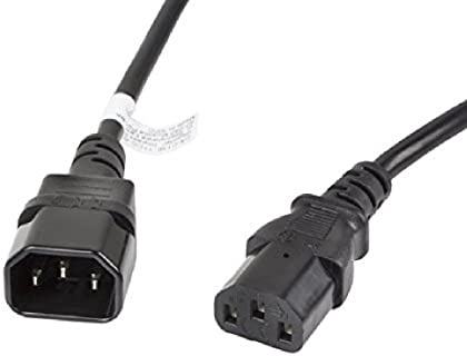 Lanberg CA-C13E-11CC-0030-BK Iec 320 C13 Buchse auf Iec 320 C14 Buchse Netzkabelverlängerung VDE, 3m schwarz