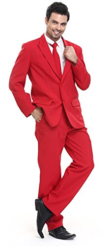 U LOOK UGLY TODAY Herren Anzug Regular Fit Party Weihnachts Kostüm Modisch Normaler Schnitt Festliche Anzüge Party Suits Einfarbig