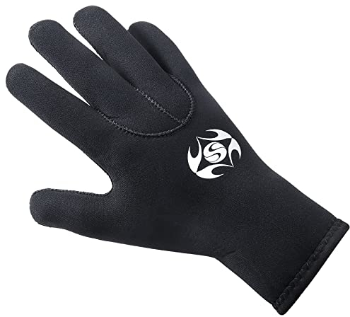 PAWHITS Gants de plongée en néoprène 3mm Gants de plongée thermique antidérapante pour hommes femmes (S)