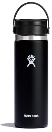 HYDRO FLASK - Coffee Flask 591 ml (20 oz) - Vakuumisolierter Edelstahl-Thermos - Auslaufsicher Flex-Trinkdeckel - Thermos für Kaffee - Größe Öffnung - Black