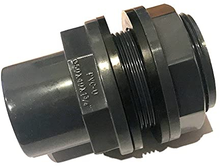 VMC Passage de réservoir en PVC-U 63 mm 75 x 63 x 2 1/2 avec 2 manchons adhésifs de 63 mm de diamètre intérieur et 75 mm de diamètre extérieur avec 2 joints et écrou de blocage