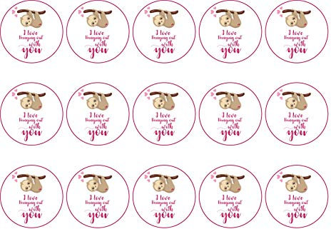 Faultier I love hanging out with you 61 x 3,8 cm Cupcake-Topper essbarer Zuckerguss