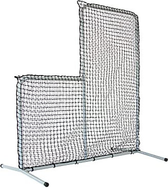 Skywalker Sports Baseball- und Softball-Pitching-Screen, Schlagübungsausrüstung, 2,1 m, schwarzes L-Bildschirm mit UV-behandeltem Netz und Stahlrahmen