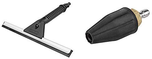 WORX WA4050 Hydro Shot Window Squeegee with Water Sprayer Accessory, Black with WA4037 Hydroshot Turbo Water Nozzle Accessory, Black