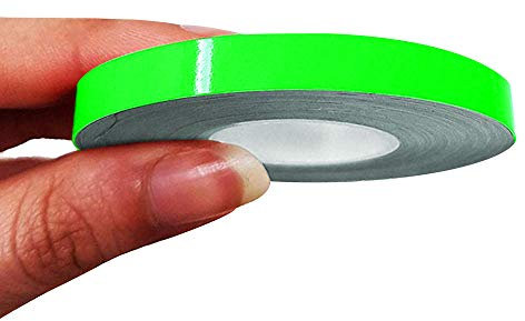 4R Quattroerre.it 10491 Trim Stripes Strisce Adesive per Auto, Verde Fluo, 7 mm x 10 mt